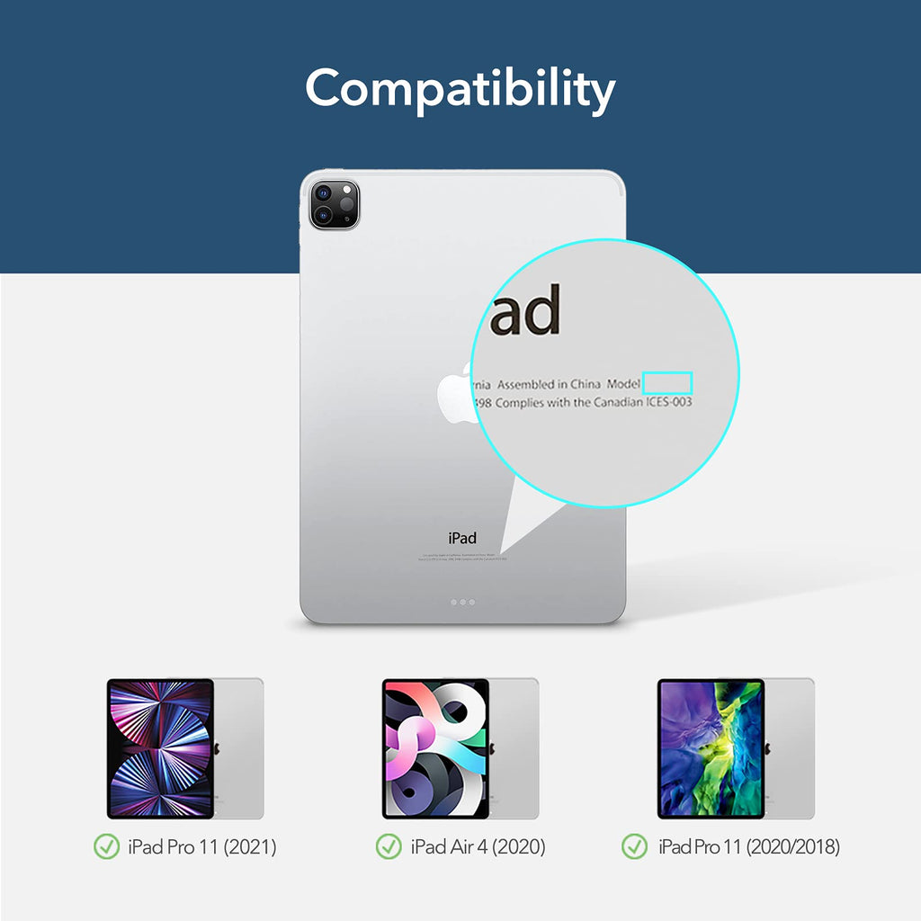 ESR Display schutzfolie kompatibel mit iPad Pro 11 2021/2020/2018 und iPad Air 4 2020, mit kratzresistenter HD Klarheit, Panzerglas mit Montagerahmen