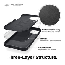 Laden Sie das Bild in den Galerie-Viewer, elago Liquid Silicone Case Kompatibel mit iPhone 12 Mini Hülle (5,4&quot;), Hochwertiges Silikon, Rundumschutz Handyhülle : 3-Layer Struktur Schutzhülle (Schwarz)