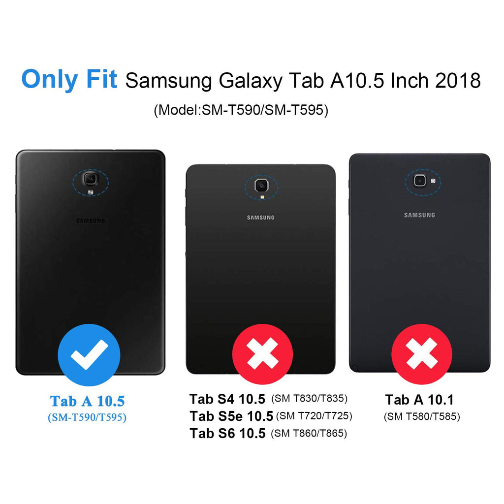 Gerutek Hülle für Samsung SM-T595 / SM-T590 Galaxy Tab A 10.5, Stoßfeste Robust Panzerhülle mit Drehbar Stände, Handschlaufe, Schultergurt Schutzhülle Galaxy Tab A 10.5 2018 (SM-T590/SM-T595), Schwarz