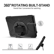Laden Sie das Bild in den Galerie-Viewer, Gerutek Hülle Samsung Galaxy Tab Active Pro T545 / T540 (10,1 Zoll), Stoßfeste Robust Panzerhülle mit Drehbar Stände, Handschlaufe, Schultergurt Schutzhülle für Samsung Tab Active Pro 10.1, Schwarz