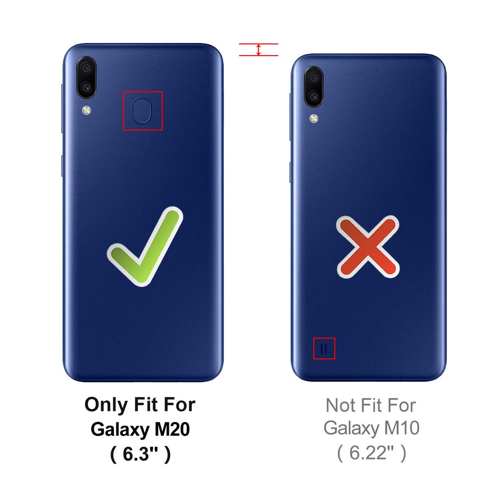 HOOMIL Handyhülle für Samsung Galaxy M20 Hülle, Premium PU Leder Flip Schutzhülle für Samsung Galaxy M20 Tasche, Schwarz