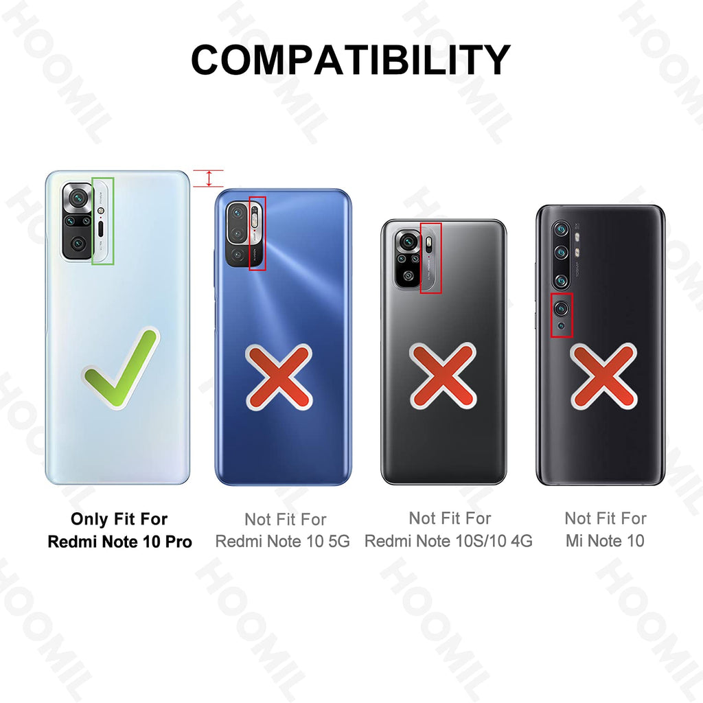 HOOMIL Handyhülle für Xiaomi Redmi Note 10 Pro Hülle, für Xiaomi Redmi Note 10 Pro Max Hülle, Premium Leder Flip Schutzhülle für Xiaomi Redmi Note 10 Pro/Redmi Note 10 Pro Max Tasche (Schwarz)