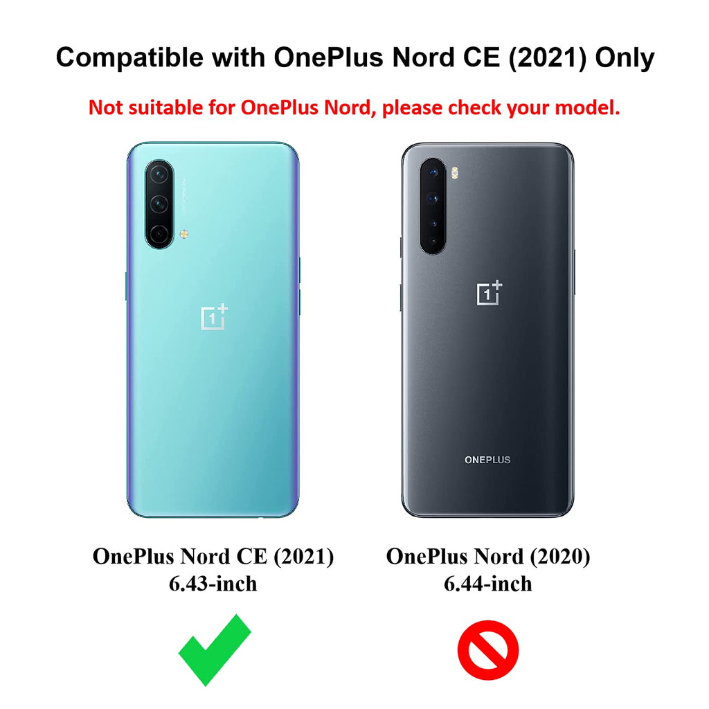 Cresee Kompatibel mit OnePlus Nord CE 5G Hülle, PU Leder Handyhülle mit 3 Kartenfächer, Schutzhülle Case Tasche Magnetverschluss Flip Cover Stoßfest Klapphülle für OnePlus Nord CE, Schwarz