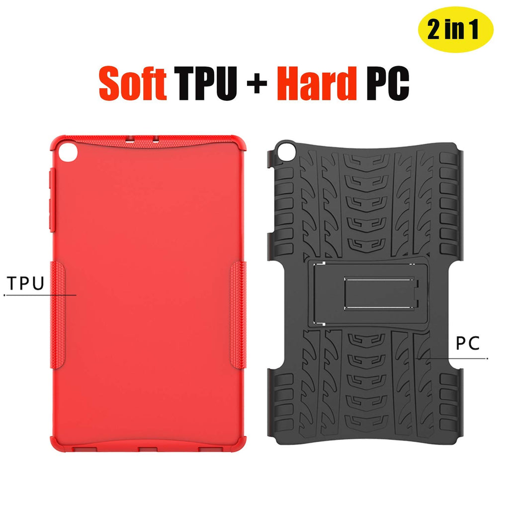 HoYiXi Samsung Galaxy Tab A 10.1 2019 Tablette Hülle Stoßfeste Doppelte Schutzhülle mit Ständer Anti-Drop Cover Case für Samsung Galaxy Tab A 10.1 T510/T515 2019 - schwarz
