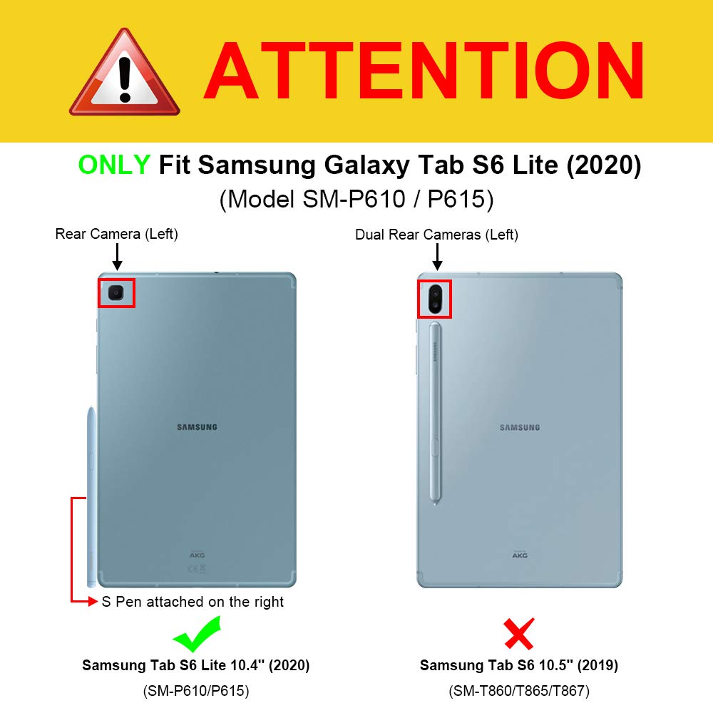 Fintie Tastatur Hülle für Samsung Galaxy Tab S6 Lite 10,4 SM-P610/ P615 2020 mit Stifthalter - Ultradünn Keyboard Case mit magnetisch Abnehmbarer drahtloser Deutscher Tastatur, Schwarz