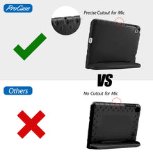 Laden Sie das Bild in den Galerie-Viewer, ProCase Kinder Hülle mit Kickstand für Galaxy Tab A7 10.4 Zoll 2020 (Model:SM-T500/ T505/ T507, Ultra Leicht Stoßfest Robust Kind Schutzhülle Umwandelbar Handgriff Handle Standfunktion –Schwarz