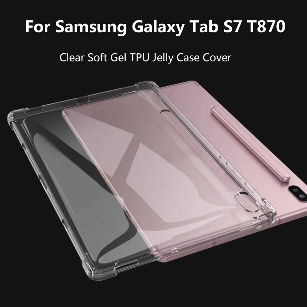 Hülle für Samsung Galaxy Tab S7 11 Zoll T870 T875 2020, Colorful Ultra Slim Transparent Soft TPU Silikon Tablet Crystal Durchsichtige Schutzhülle Case für Galaxy Tab S7 11Zoll