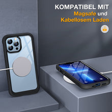 Laden Sie das Bild in den Galerie-Viewer, Miracase 360 Grad Hülle Kompatibel mit iPhone 13 Pro, Ganzkörper Schutzhülle mit eingebauter Glas Displayschutzfolie, Stoßfeste Fullbody Handyhülle, Schwarz