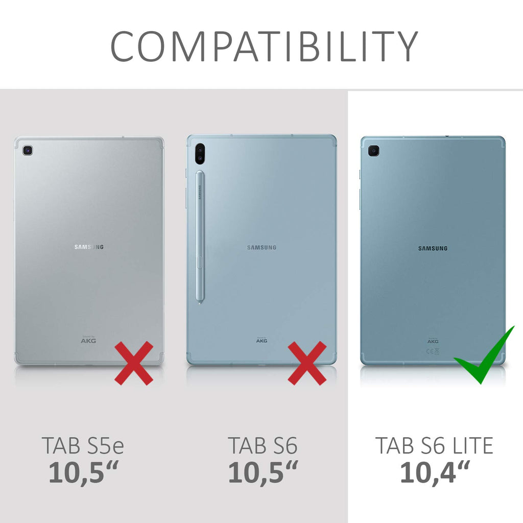 kwmobile Hülle kompatibel mit Samsung Galaxy Tab S6 Lite - Silikon Tablet Cover Case Schutzhülle Schwarz Transparent