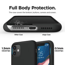 Laden Sie das Bild in den Galerie-Viewer, elago Liquid Silicone Case Kompatibel mit iPhone 11 Hülle (6,1"), Silikon Handyhülle, Rundumschutz : 3-Layer Schutzhülle, erhöhter Rand für Bildschirm & Kamera (Schwarz)