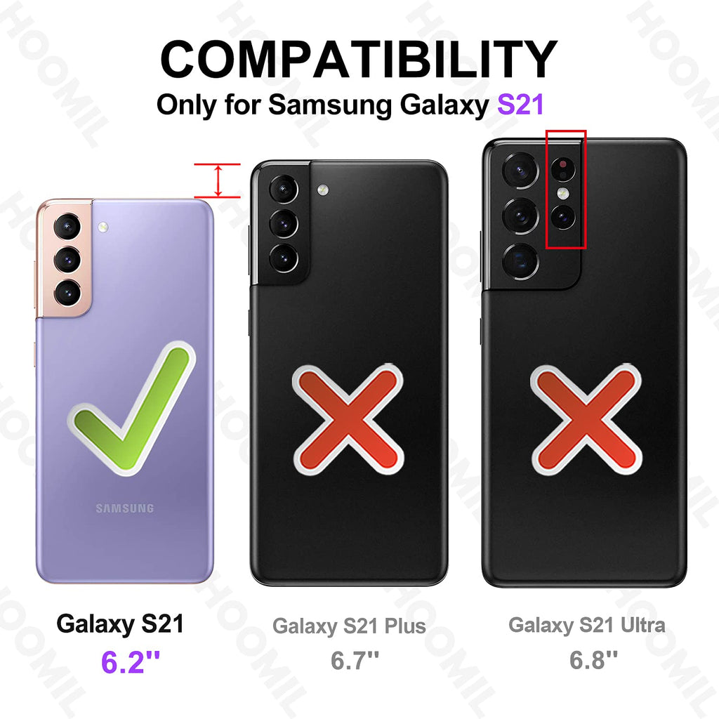 HOOMIL Handyhülle für Samsung Galaxy S21 Hülle Leder Tasche Flip Case Schutzhülle Kompatibel mit Samsung S21 Hülle Schwarz