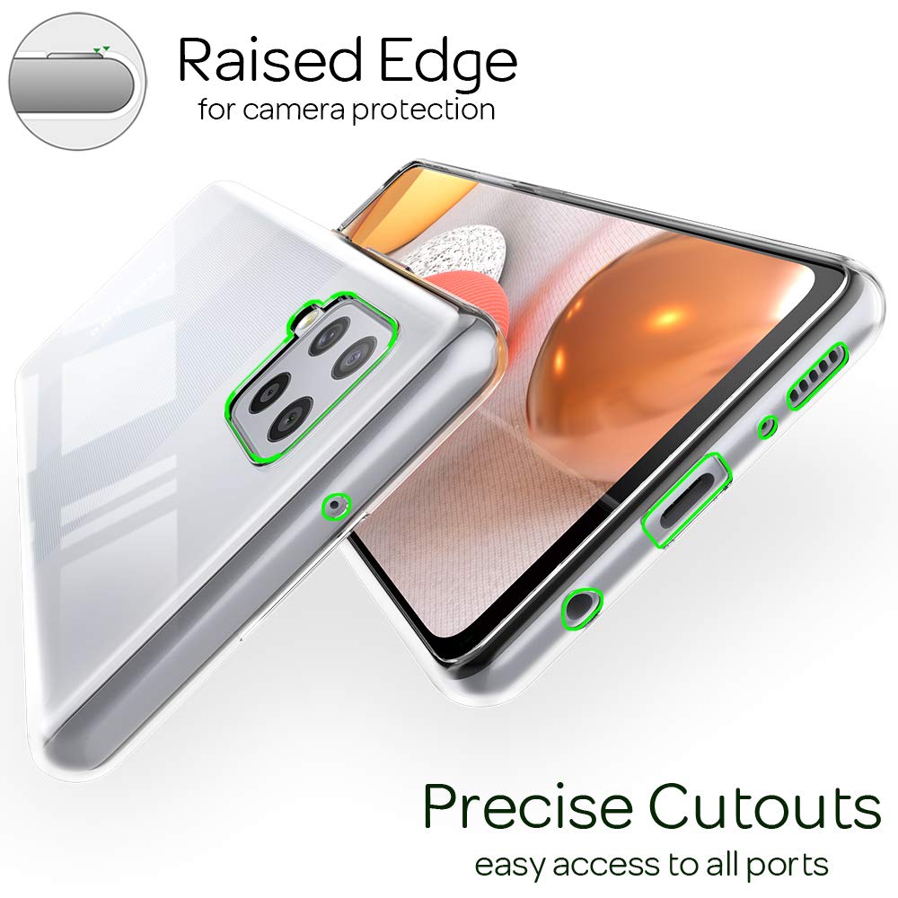 NALIA Klare Handyhülle kompatibel mit Samsung Galaxy A42 5G Hülle, Transparente Silikon Schutzhülle Clear Case Soft Phone Cover, Dünne Durchsichtige Handy-Tasche Ultra-Slim Bumper Etui - Transparent