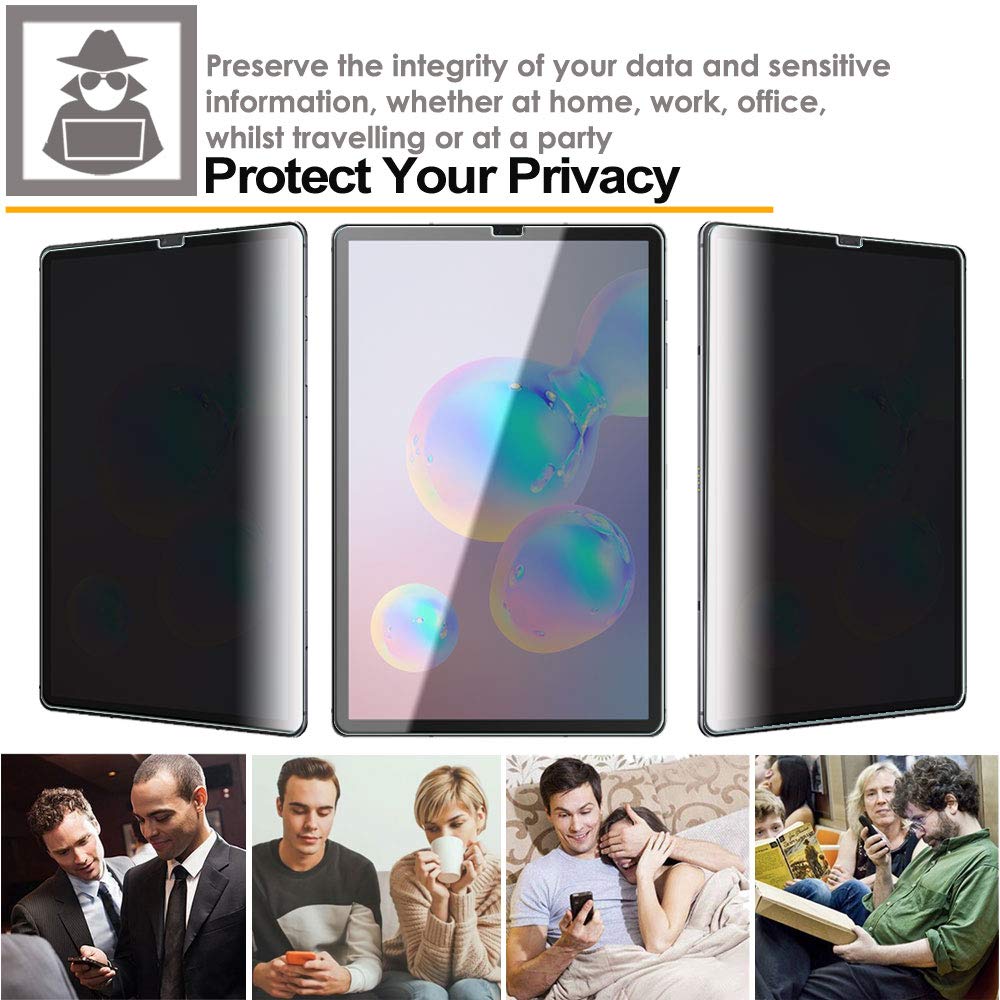 TECHGEAR Antispy Privatsphäre Panzerglas für Galaxy Tab S6 10,5 (SM-T860 /SM-T865 Serie) - Privacy Panzerglas Displayschutzfolie aus gehärtetem Glas Kompatibel mit Samsung Galaxy Tab S6 10.5