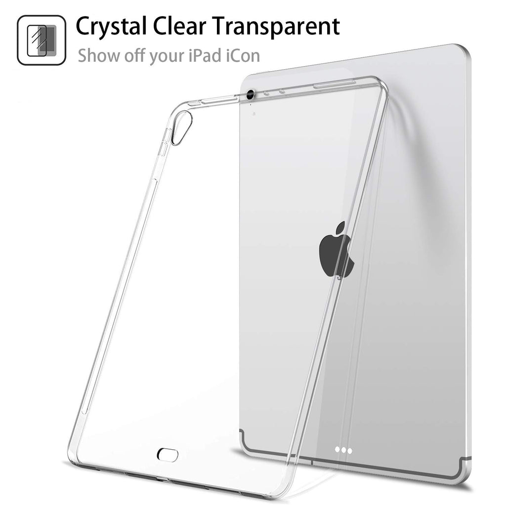HBorna Silikon Hülle für 10.9" iPad Air 4th Generation (2020), Ultradünne Klare Weiche TPU Cover für das iPad Air 4 10.9 Zoll (Modell: A2324/ A2072), Transparent