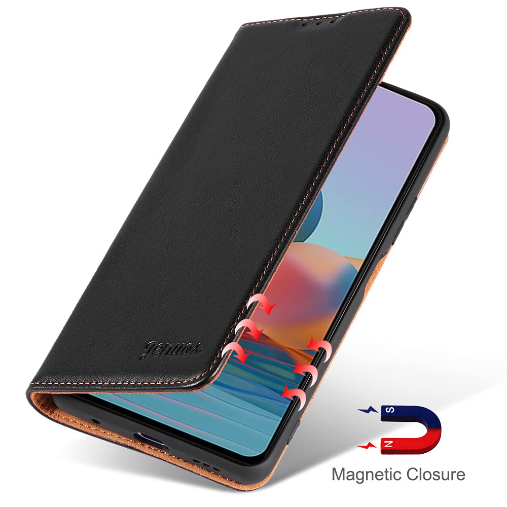 Jenuos für Redmi Note 10 Pro Hülle Leder，Xiaomi Redmi Note 10 Pro Max