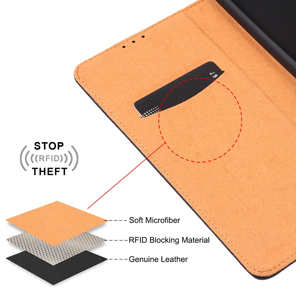 Jenuos für Redmi Note 10 Pro Hülle Leder，Xiaomi Redmi Note 10 Pro Max