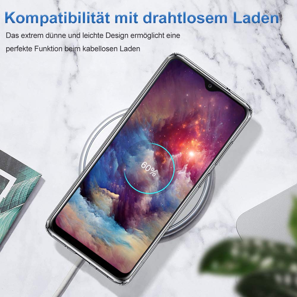 Whew Hülle Kompatibel mit Samsung Galaxy A20s, Anti-Vergilbung TPU Transparent Case Silikon Ultradünn Weich Schutzhülle, Kratzfest Stoßfest Durchsichtige Handyhülle Kompatibel mit Samsung Galaxy A20s