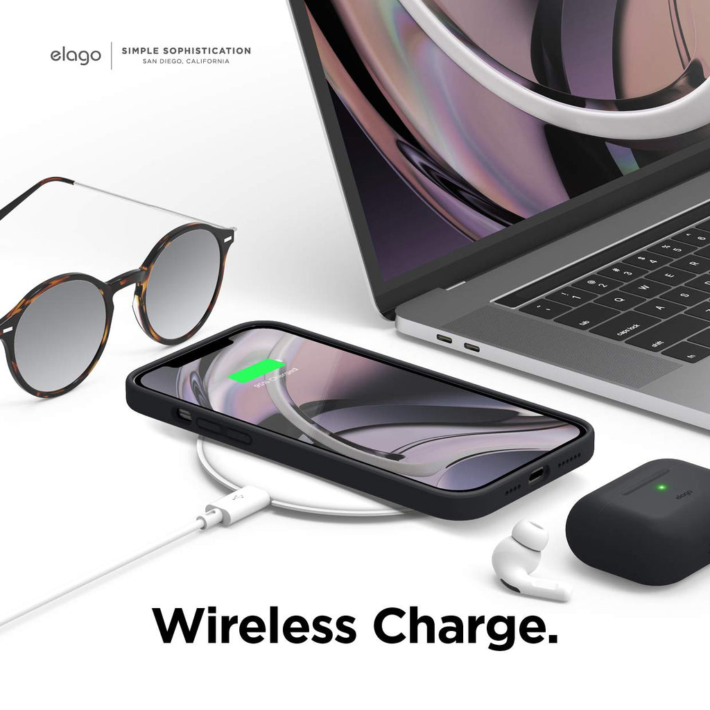 elago Liquid Silicone Case Kompatibel mit iPhone 12 Pro Max Hülle (6,7"), Hochwertiges Silikon, Rundumschutz Handyhülle : 3-Layer Struktur Schutzhülle (Schwarz)