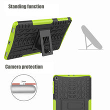 Laden Sie das Bild in den Galerie-Viewer, HoYiXi Samsung Galaxy Tab A 10.1 2019 Tablette Hülle Stoßfeste Doppelte Schutzhülle mit Ständer Anti-Drop Cover Case für Samsung Galaxy Tab A 10.1 T510/T515 2019 - schwarz