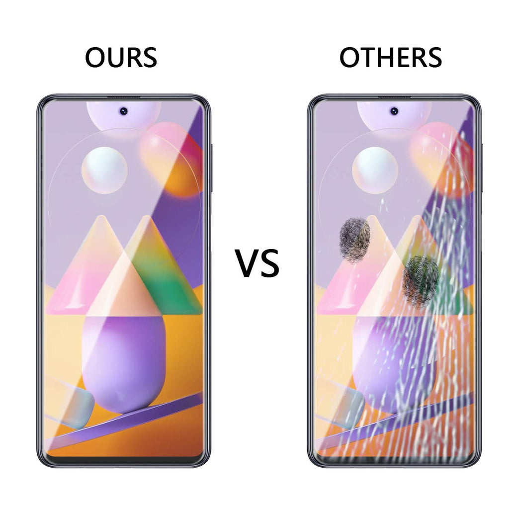 ELYCO Panzerglas Schutzfolie für Samsung Galaxy M31S, 9H Härte Gehärtetes Glas Panzerglasfolie Bläschenfrei Anti-Öl/Anti-Kratzer/Anti-Fall HD Displayschutzfolie für Samsung Galaxy M31S