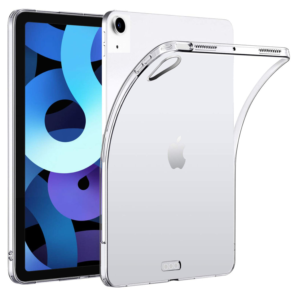 HBorna Silikon Hülle für 10.9" iPad Air 4th Generation (2020), Ultradünne Klare Weiche TPU Cover für das iPad Air 4 10.9 Zoll (Modell: A2324/ A2072), Transparent