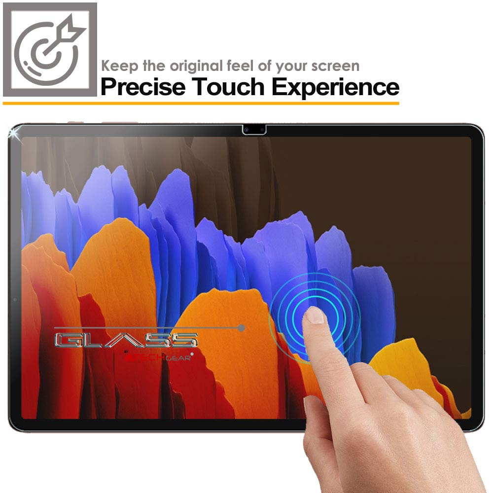 TECHGEAR Galaxy Tab S7 Plus (12.4 Zoll) panzerglas (SM-T970, SM-T975, SM-T976), Displayschutzfolie aus gehärtetem Glas, Härtegrad 9H, kompatibel met Samsung Galaxy Tab S7 (S7 Plus)