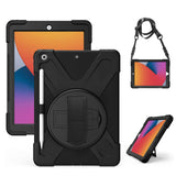 Gerutek Hülle für Neu iPad 10,2 Zoll (iPad 8. / 7. Generation), Stoßfeste Robust Panzerhülle mit Pencil Halter, Drehbar Stände, Handschlaufe, Schultergurt Schutzhülle für iPad 10,2