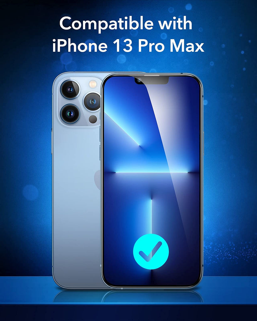 ESR 2 Stück Armorite Displayschutz kompatibel mit iPhone 13 Pro Max, mit Positionierhilfe, 50 kg Kraftresistenz, harte Panzerglas Displayschutzfolie