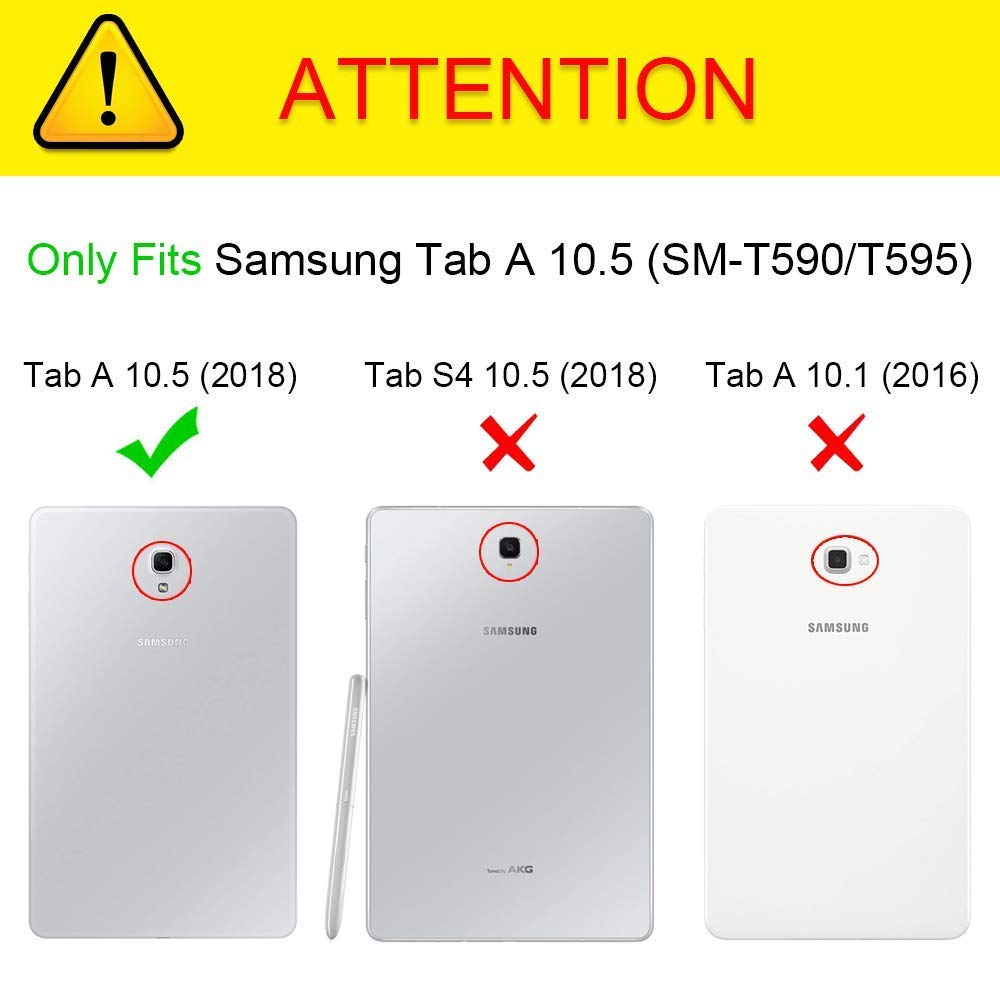 Fintie Hülle für Samsung Galaxy Tab A 10.5 2018 - Ultra Schlank Superleicht Schutzhülle mit Auto Schlaf/Wach Funktion für Galaxy Tab A 10.5 Zoll SM-T590/T595 Tablet-PC, Schwarz