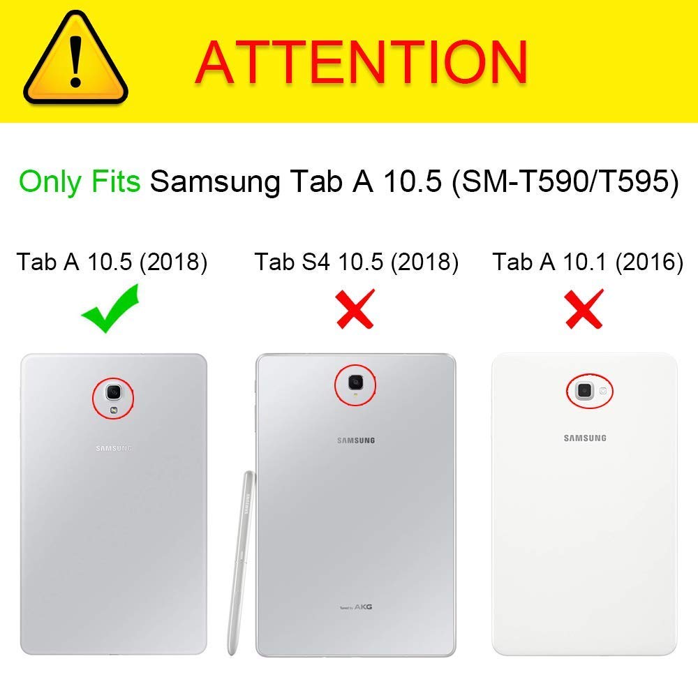 Fintie Tastatur Hülle für Samsung Galaxy Tab A 10.5 SM-T590/T595 2018 Tablet-PC - Ultradünn leicht Schutzhülle mit magnetisch Abnehmbarer drahtloser Deutscher Bluetooth Tastatur, Schwarz