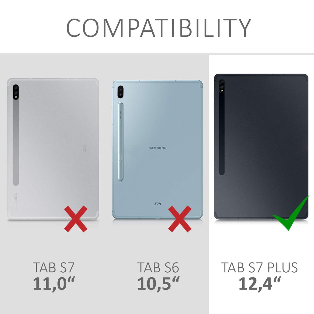 kwmobile Hülle kompatibel mit Samsung Galaxy Tab S7 Plus - Silikon Tablet Cover Case Schutzhülle Transparent