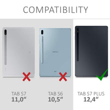 Laden Sie das Bild in den Galerie-Viewer, kwmobile Hülle kompatibel mit Samsung Galaxy Tab S7 Plus - Silikon Tablet Cover Case Schutzhülle Schwarz matt