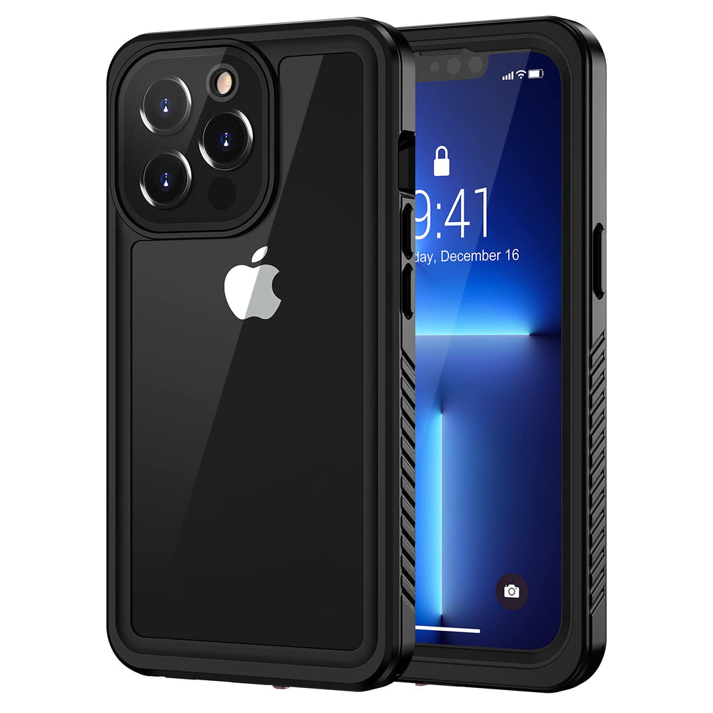 Lanhiem für iPhone 13 Pro Max Hülle (6.7"), iPhone 13 Pro Max Case IP68 Wasserdicht Handy Hülle 360 Grad Schutzhülle, Stoßfest Staubdicht Outdoor Panzerhülle mit Eingebautem Displayschutz, Schwarz