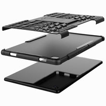 Laden Sie das Bild in den Galerie-Viewer, HoYiXi Tablette Hülle für Samsung Galaxy Tab A7 10.4 2020 Stoßfeste Doppelte Schutzhülle mit Ständer Anti-Drop Cover Case für Samsung Galaxy Tab A7 2020 T500/T505 - schwarz