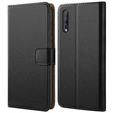HOOMIL Handyhülle für Samsung Galaxy A50 Hülle, Samsung Galaxy A30s Hülle, Premium Leder Flip Schutzhülle für Samsung Galaxy A50/A30s Tasche, Schwarz