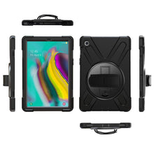 Laden Sie das Bild in den Galerie-Viewer, Gerutek Hülle für Tab S5e 10.5 Zoll Cover SM-T725/T720 Samsung Galaxy Case, Stoßfeste Robust Panzerhülle mit 360 Drehbar Stände, Handschlaufe, Schultergurt Schutzhülle, Schwarz Cover von Gerutek