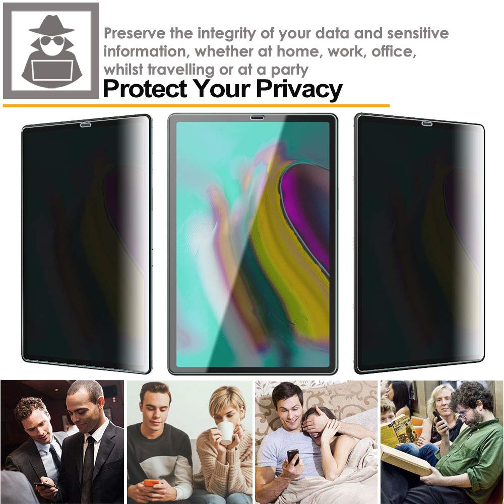 TECHGEAR Antispy Privatsphäre Panzerglas für Galaxy Tab S5e 10,5 (SM-T720 / SM-T725 Serie) - Privacy Panzerglas Displayschutzfolie aus gehärtetem Glas Kompatibel mit Samsung Galaxy Tab S5e 10,5 2019