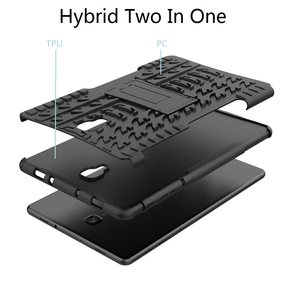 KATUMO Samsung Galaxy Tab A 10.5 (2018) SM-T590N/T595N Schutzhülle Cover, Rugged Heavy Duty Hard Back Case mit Kickstand für Samsung Galaxy Tab A SM-T590N/T595N 10.5 Zoll Tablet, schwarz