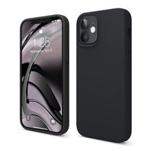 Laden Sie das Bild in den Galerie-Viewer, elago Liquid Silicone Case Kompatibel mit iPhone 12 Mini Hülle (5,4"), Hochwertiges Silikon, Rundumschutz Handyhülle : 3-Layer Struktur Schutzhülle (Schwarz)
