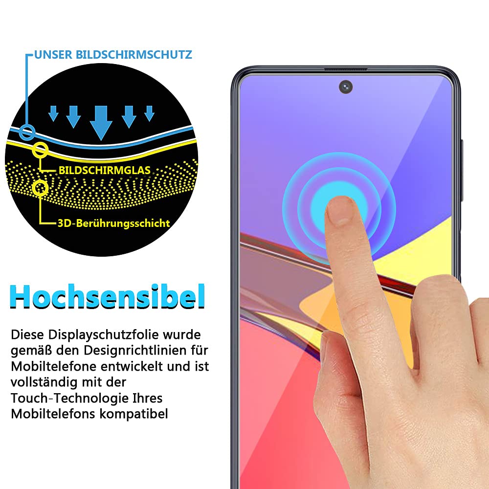 Zinking Panzerglas kompatibel mit Samsung Galaxy M51, Bläschenfrei Panzerglasfolie, 9H Härte, Anti- Kratzer, Hülle Freundllich, HD-Klar Panzerglasfolie, Displayschutzfolie für Samsung M51