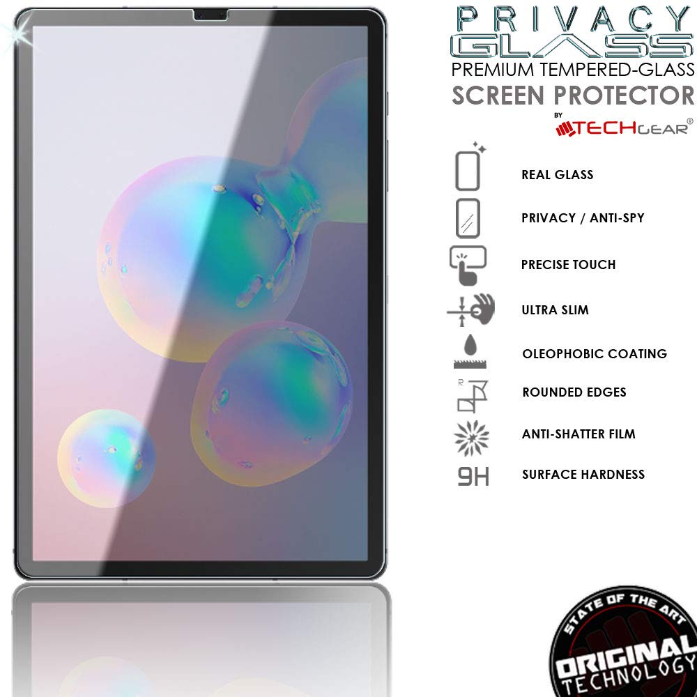 TECHGEAR Antispy Privatsphäre Panzerglas für Galaxy Tab S6 10,5 (SM-T860 /SM-T865 Serie) - Privacy Panzerglas Displayschutzfolie aus gehärtetem Glas Kompatibel mit Samsung Galaxy Tab S6 10.5