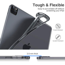 Laden Sie das Bild in den Galerie-Viewer, ESR Hülle kompatibel mit iPad Pro 12,9” 2020, Klare TPU Rückseitenabdeckung, Unterstützt kabelloses Laden für Apple Pencil, Dünne Rebound Soft Hülle, Klar Schwarz