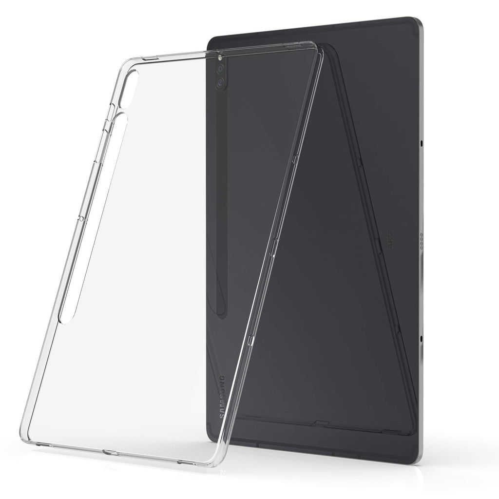 kwmobile Hülle kompatibel mit Samsung Galaxy Tab S7 Plus - Silikon Tablet Cover Case Schutzhülle Transparent