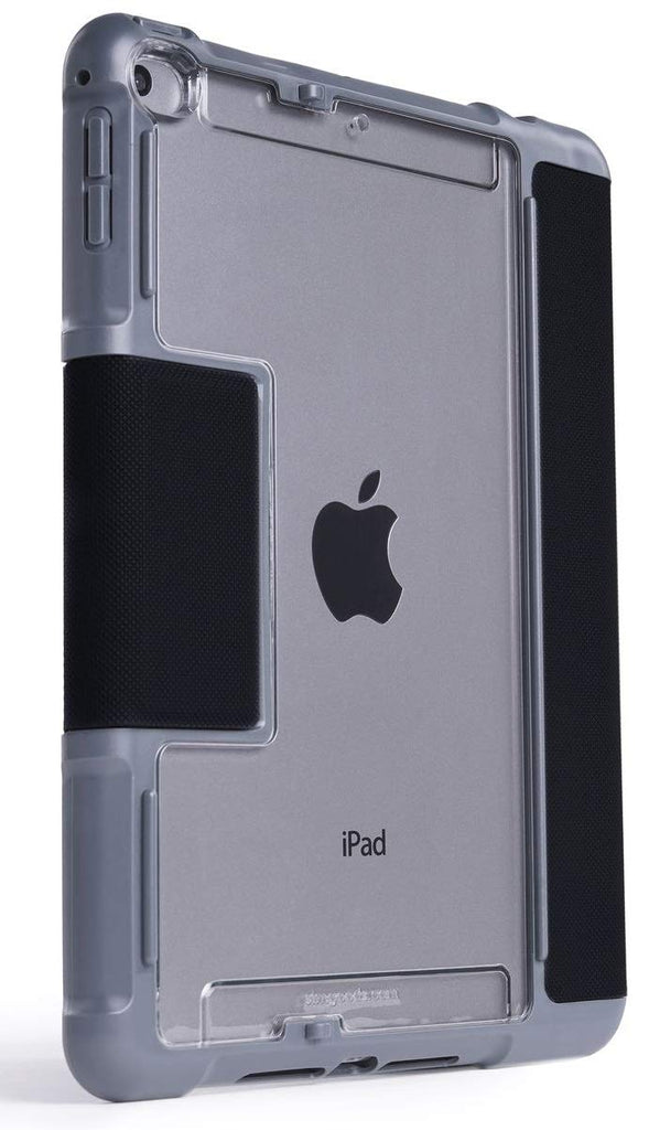 STM Bags Dux Plus DUO Case für Apple iPad mini 5 (2019) / iPad mini 4 - schwarz/transparent [Militär Standard I Apple Pencil / Logitech Crayon Fach I Wasserabweisend I Standfunktion I Wake/sleep]