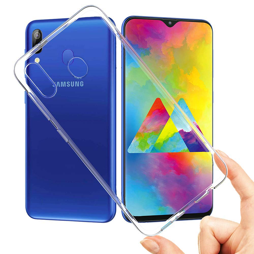 Amonke Transparent Kompatibel mit Samsung Galaxy M20 Hülle Silikon Durchsichtig Handyhülle TPU Dünn Stoßfest Fallschutz Bumper Slim Case Cover Schutzhülle für Samsung M20 6,3''