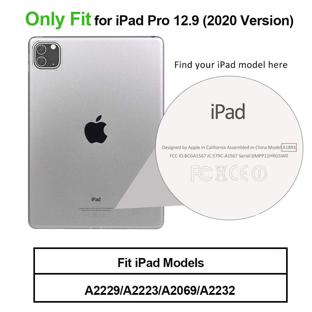 FSCOVER Hülle für iPad Pro 12,9 Zoll (5.Gen 2021/4. Generation 2020) 3 Layer Stoßfeste Robuste Schutzhülle für ipad 2021/2020 360 Drehbar Ständer Handschlaufe Schultergurt-Schwarz