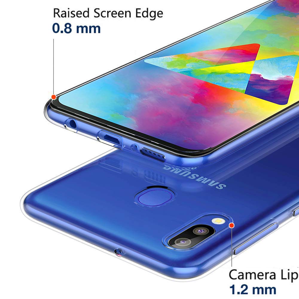 Amonke Transparent Kompatibel mit Samsung Galaxy M20 Hülle Silikon Durchsichtig Handyhülle TPU Dünn Stoßfest Fallschutz Bumper Slim Case Cover Schutzhülle für Samsung M20 6,3''