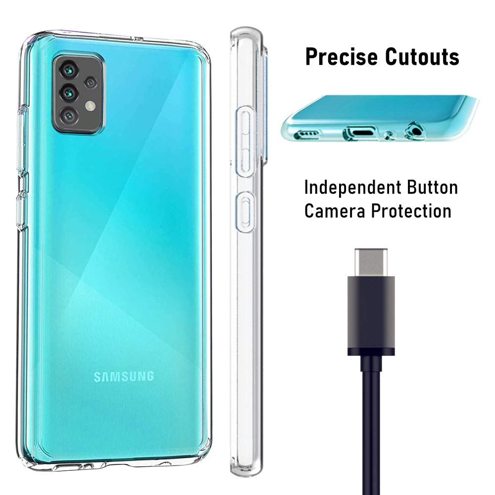 AHABIPERS Hülle für Samsung Galaxy A52 Hülle, Ultra Transparent Silikon Gel TPU Soft Cover Case Schutzhülle Kratzfeste mit Schock Absorption und Anti Scratch für Samsung A52 4G / Galaxy A52 5G
