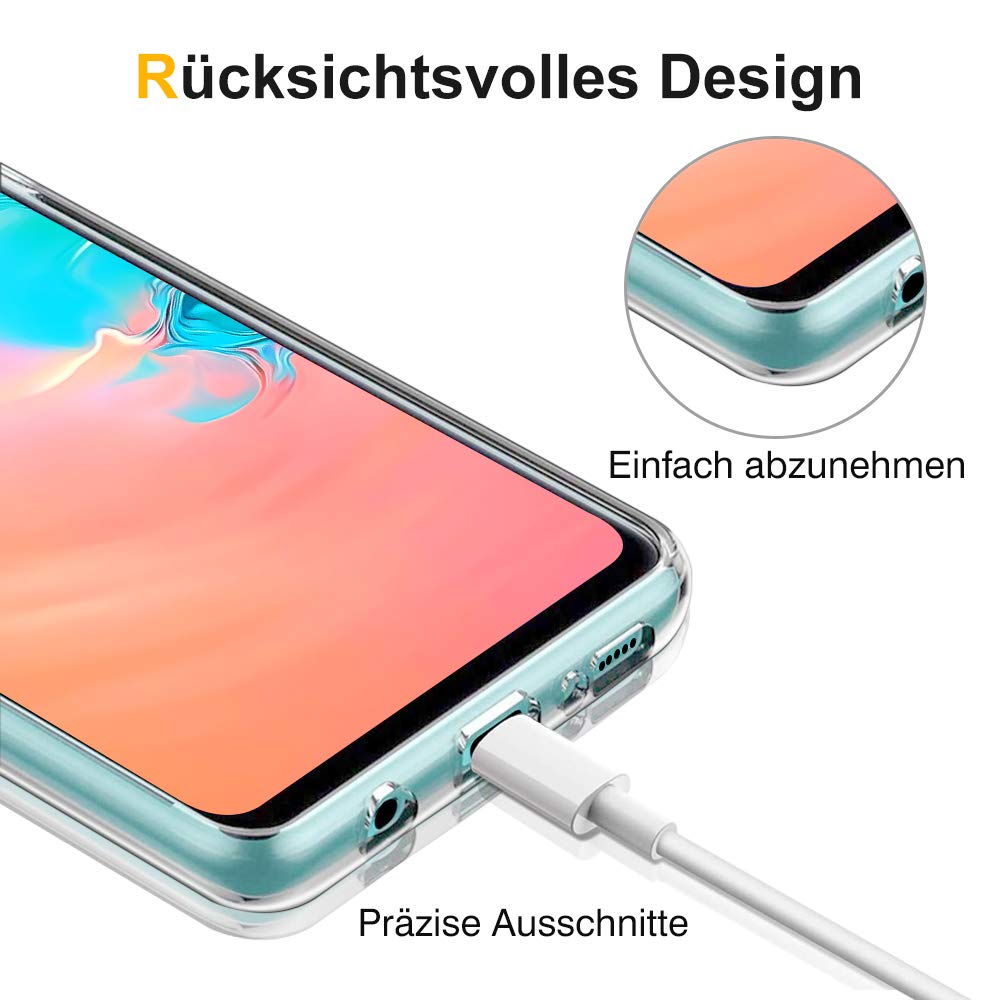 wsky Crystal Clear Hülle Kompatibel mit Samsung Galaxy A51, HD Transparent Anti-Gelb & Soft Silikon Hybrid Handyhülle, Kratzfest Durchsichtige Schutzhülle für Samsung A51