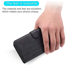 Laden Sie das Bild in den Galerie-Viewer, LINER Hülle für Oppo A74 5G / Oppo A54 5G, Handyhülle mit Kartenfächer Premium PU Leder Flip Case Magnetverschluss Standfunktion Stoßfest Schutzhülle für Oppo A74 5G / Oppo A54 5G - Schwarz